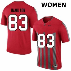 Women's Ohio State Buckeyes #83 Cormontae Hamilton Retro Nike NCAA College Football Jersey Wholesale VNM5444QJ
